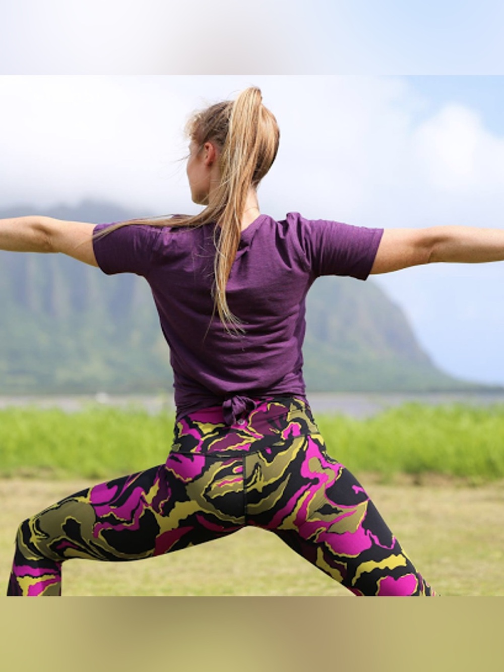 45. Lululemon Wunder Under Pant HR Boom Bloom Chartreuse Green Aurora 2 28”